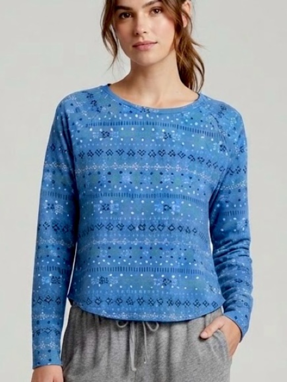 Aerie Patterned Long Sleeve Top Size S